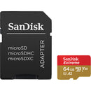 SanDisk 64GB Extreme UHS-I microSDXC Memory Card with SD Adapter (80 MB/s)
