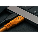 Tether Tools TetherPro Optima 10G USB-C, 6', Straight to Right, High-Visibility Orange