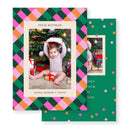Holiday Greeting Cards - Green, Orange & Pink Pattern