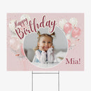 Yard Sign 24x18 (Pink Birthday Balloons)