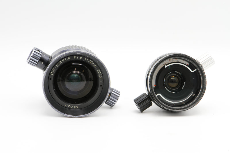 USED Nikon Nikonos UW 20mm F2.8 and UW 28mm F3.5 Lenses with Finder-CM