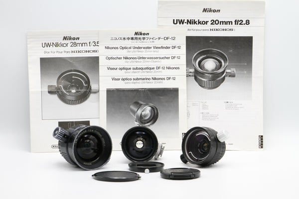 USED Nikon Nikonos UW 20mm F2.8 and UW 28mm F3.5 Lenses with Finder-CM