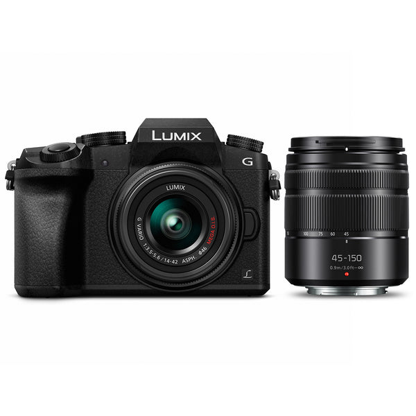 Panasonic LUMIX G7 Mirrorless Camera with 14-42mm & 45-150mm Lenses [B