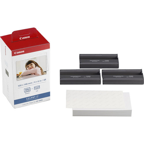 Canon KP-108IN Photo Paper Color Ink And Paper Set for SELPHY (CP1500, CP1300, CP760, CP770, CP780, CP800, CP900, CP1200)